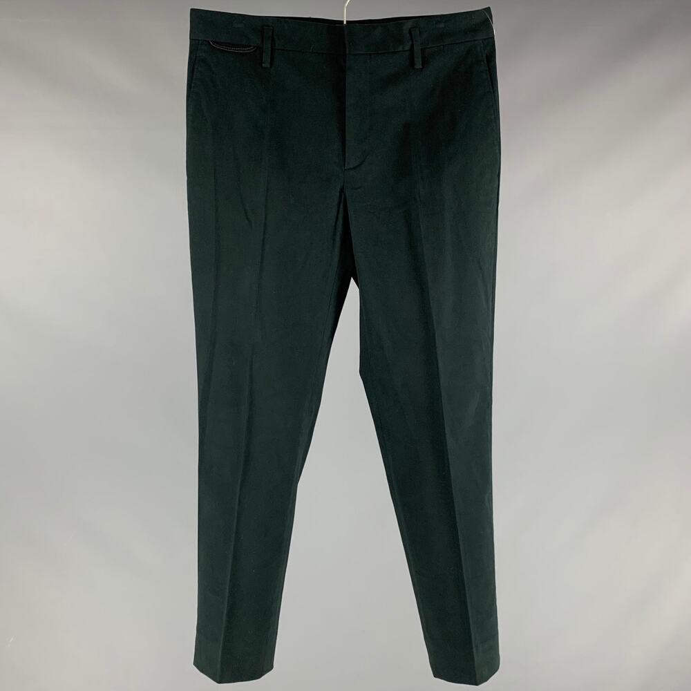 MARC JACOBS Size 32 Green Cotton Elastane Zip Fly Dress Pants